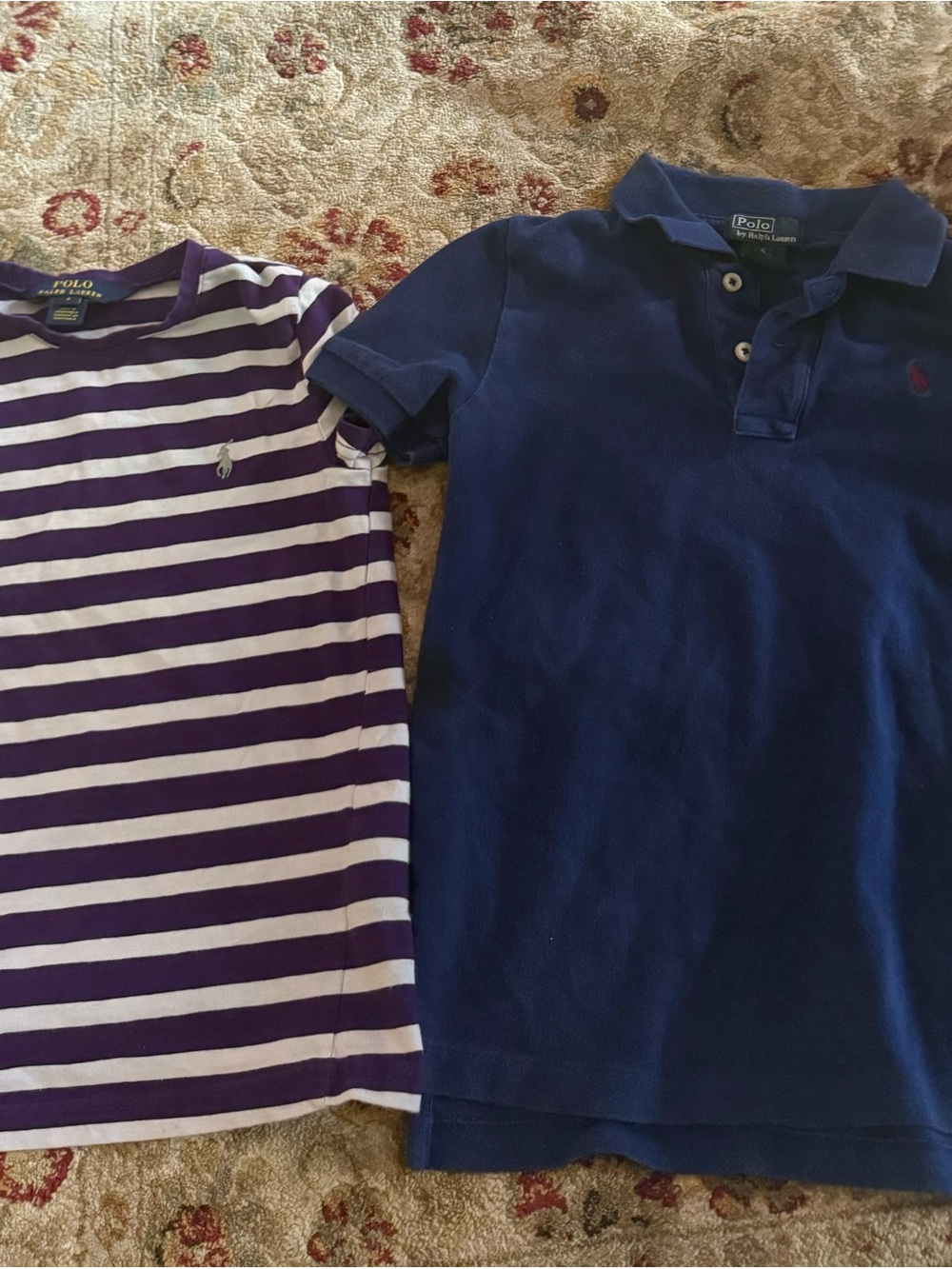 Polo by Ralph Lauren Purple & Navy Kids Polo and Striped Tee
